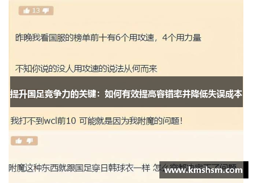 提升国足竞争力的关键：如何有效提高容错率并降低失误成本